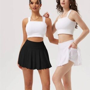 Stylish White and Black Skirt Set